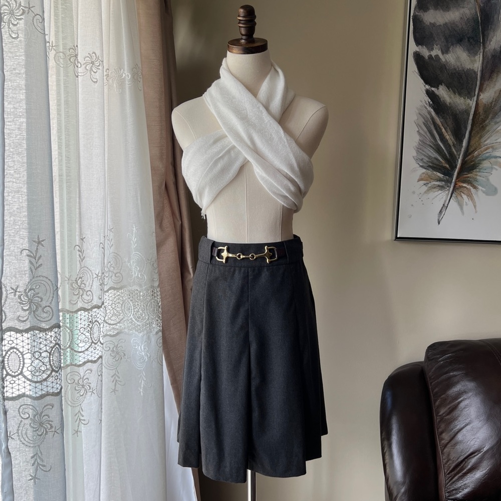GIADA Virgin Wool Skirt with velvet - IT 40 (26” Waist)